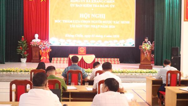 ỦY BAN KIỂM TRA ĐẢNG ỦY XÃ KHÁNG CHIẾN TỔ CHỨC HỘI NGHỊ BỐC THĂM LỰA CHỌN NGƯỜI ĐƯỢC XÁC MINH TÀI SẢN, THU NHẬP NĂM 2026