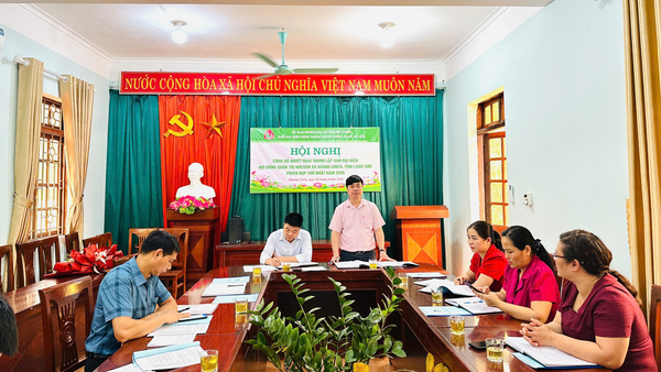 Công bố Quyết định thành lập và Họp Phiên thứ nhất Ban đại diện Hội đồng quản trị Ngân hàng chính sách xã hội xã Kháng Chiến, tỉnh Lạng Sơn