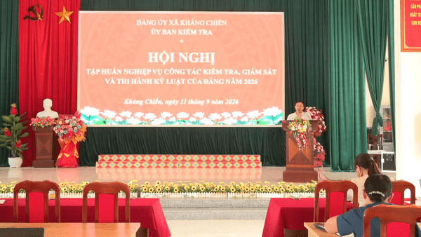 Đảng ủy xã đã tổ chức Hội nghị tập huấn, bồi dưỡng nghiệp vụ công tác kiểm tra, giám sát năm 2026